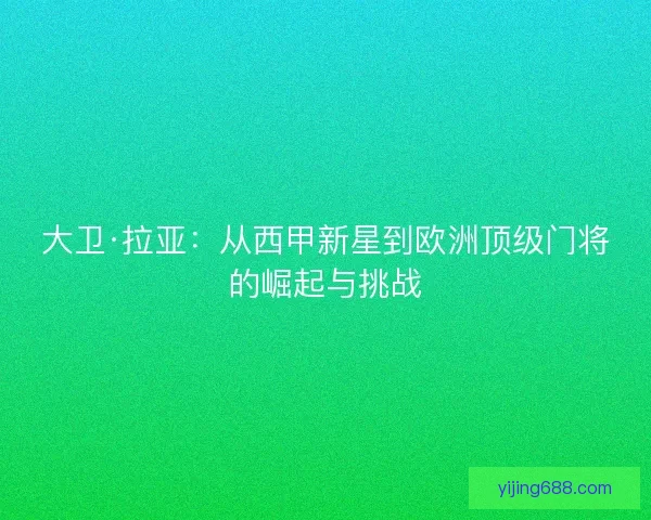 大卫·拉亚：从西甲新星到欧洲顶级门将的崛起与挑战