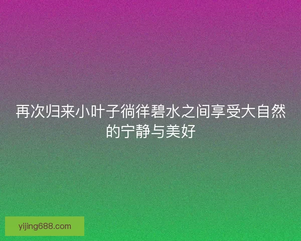 再次归来小叶子徜徉碧水之间享受大自然的宁静与美好 再次归来小叶子徜徉碧水之间享受大自然的宁静与美好